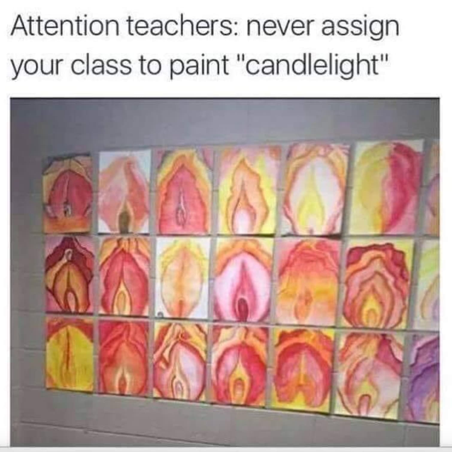 kids drawing candle light - Attention teachers never assign your class to paint "candlelight" 30.06